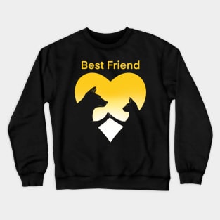 Dog and cat best friend love Crewneck Sweatshirt